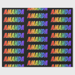Rainbow First Name "AMANDA"; Fun & Colourful Wrapping Paper