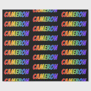 Rainbow First Name "CAMERON"; Fun & Colourful Wrapping Paper