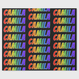 Rainbow First Name "CAMILA"; Fun & Colourful Wrapping Paper