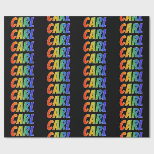 Rainbow First Name "CARL"; Fun & Colourful Wrapping Paper