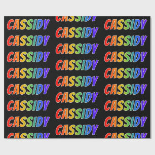 Rainbow First Name "CASSIDY"; Fun & Colourful Wrapping Paper