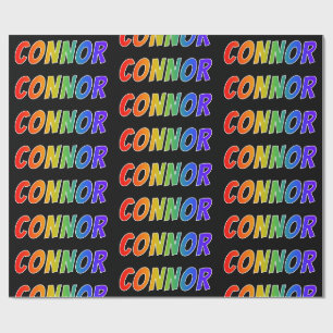 Rainbow First Name "CONNOR"; Fun & Colourful Wrapping Paper