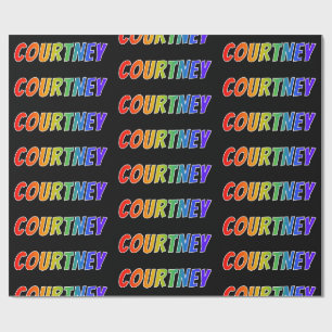 Rainbow First Name "COURTNEY"; Fun & Colourful Wrapping Paper