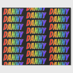 Rainbow First Name "DANNY"; Fun & Colourful Wrapping Paper