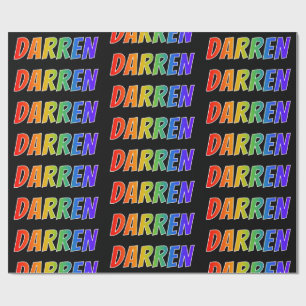 Rainbow First Name "DARREN"; Fun & Colourful Wrapping Paper