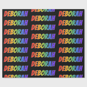 Rainbow First Name "DEBORAH"; Fun & Colourful Wrapping Paper