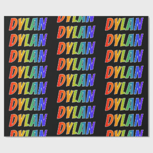 Rainbow First Name "DYLAN"; Fun & Colourful Wrapping Paper