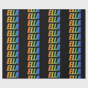 Rainbow First Name "ELLA"; Fun & Colourful Wrapping Paper
