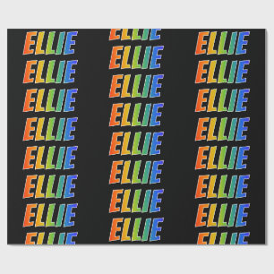 Rainbow First Name "ELLIE"; Fun & Colourful Wrapping Paper