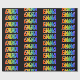 Rainbow First Name "EMMA"; Fun & Colourful Wrapping Paper