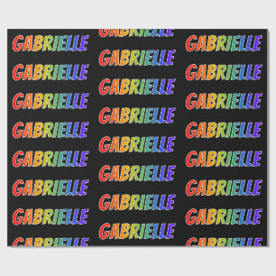 Rainbow First Name "GABRIELLE"; Fun & Colourful Wrapping Paper
