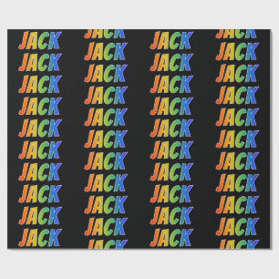 Rainbow First Name "JACK"; Fun & Colourful Wrapping Paper