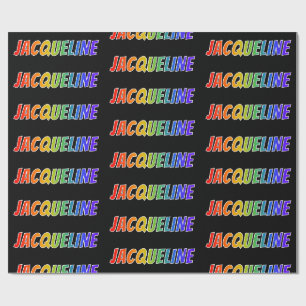 Rainbow First Name "JACQUELINE"; Fun & Colourful Wrapping Paper