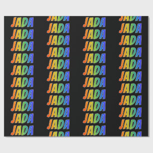 Rainbow First Name "JADA"; Fun & Colourful Wrapping Paper