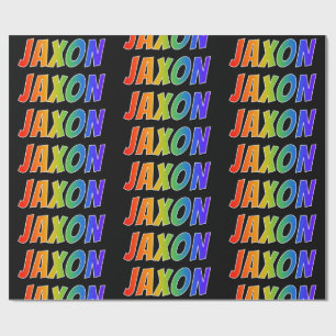 Rainbow First Name "JAXON"; Fun & Colourful Wrapping Paper