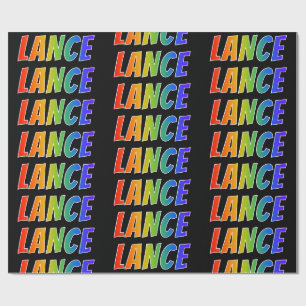 Rainbow First Name "LANCE"; Fun & Colourful Wrapping Paper