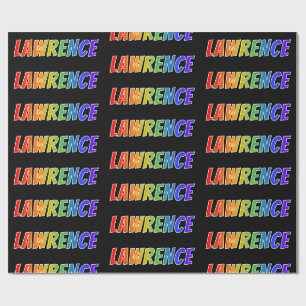 Rainbow First Name "LAWRENCE"; Fun & Colourful Wrapping Paper