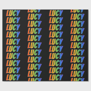 Rainbow First Name "LUCY"; Fun & Colourful Wrapping Paper