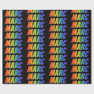 Rainbow First Name "MARC"; Fun & Colourful Wrapping Paper