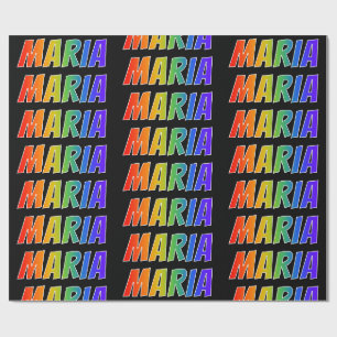 Rainbow First Name "MARIA"; Fun & Colourful Wrapping Paper