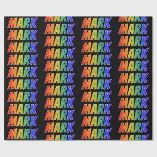 Rainbow First Name "MARK"; Fun & Colourful Wrapping Paper