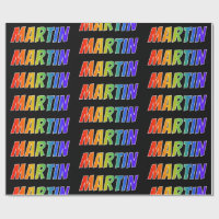 Rainbow First Name "MARTIN"; Fun & Colourful