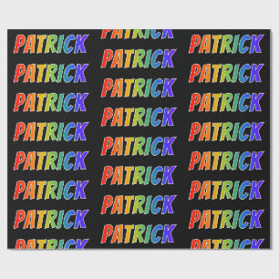 Rainbow First Name "PATRICK"; Fun & Colourful Wrapping Paper