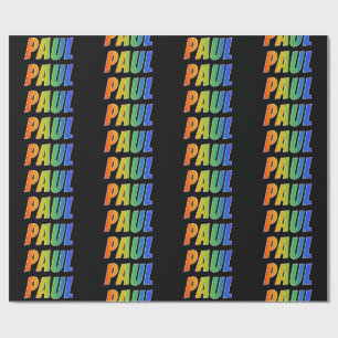 Rainbow First Name "PAUL"; Fun & Colourful Wrapping Paper