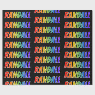 Rainbow First Name "RANDALL"; Fun & Colourful Wrapping Paper