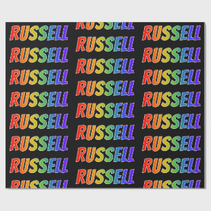 Rainbow First Name "RUSSELL"; Fun & Colourful Wrapping Paper
