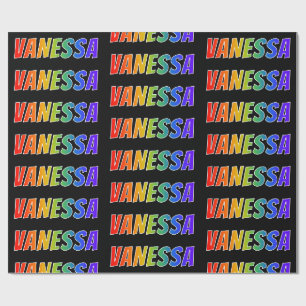 Rainbow First Name "VANESSA"; Fun & Colourful Wrapping Paper