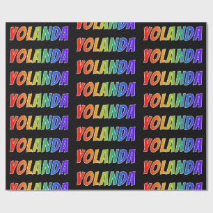 Rainbow First Name "YOLANDA"; Fun & Colourful Wrapping Paper