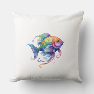 Rainbow Fish 1 Large Throw Pillow