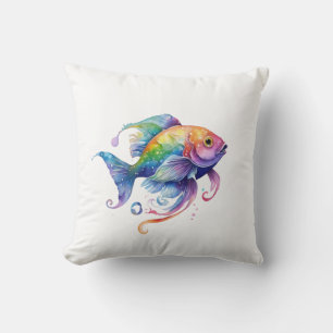 Rainbow Fish 1 Small Throw Pillow