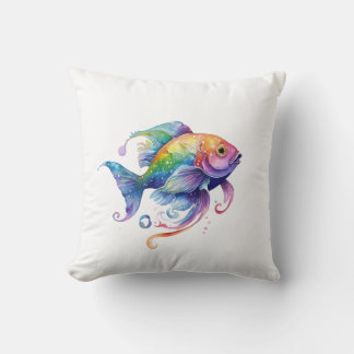 Rainbow Fish 1 Small Throw Pillow
