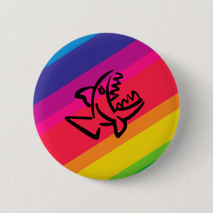 Rainbow fish 2 inch round button