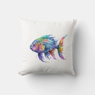 Rainbow Fish 2 Small Throw Pillow