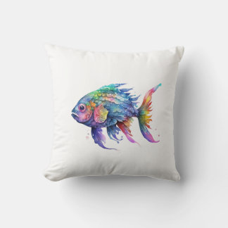 Rainbow Fish 2 Small Throw Pillow