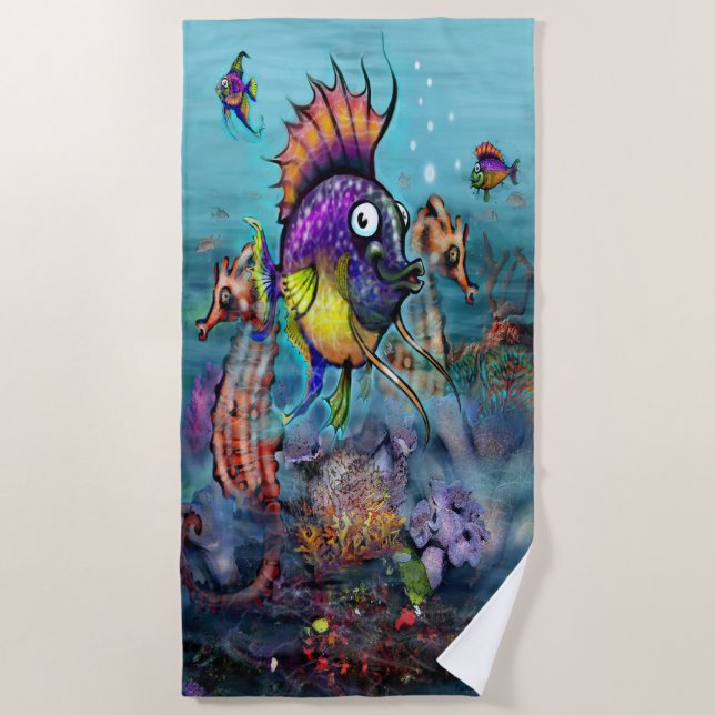 Rainbow Fish Beach Towel (Front)