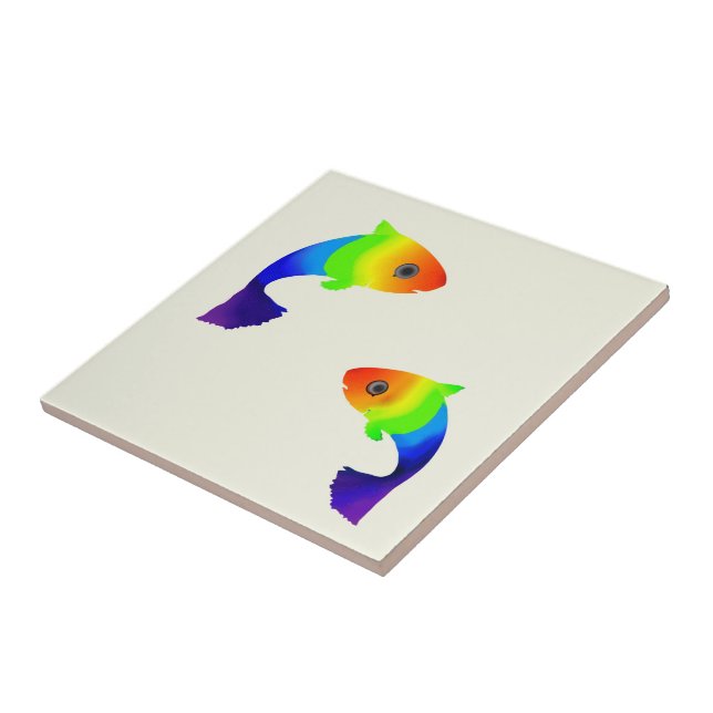 Rainbow Fish Ceramic Tile (Side)