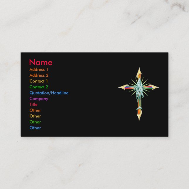 Rainbow Fish Cross Business Card (Front)