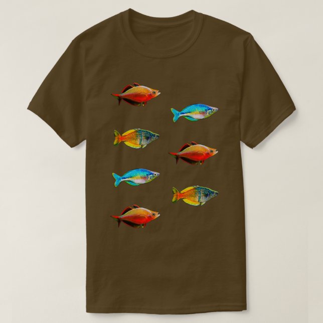 Rainbow Fish Cute Design For Fish Lovers T-Shirt (Design Front)