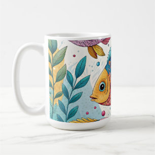 Rainbow Fish in Underwater Coffee Mug