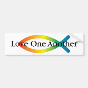 Rainbow Fish Love Bumper Sticker