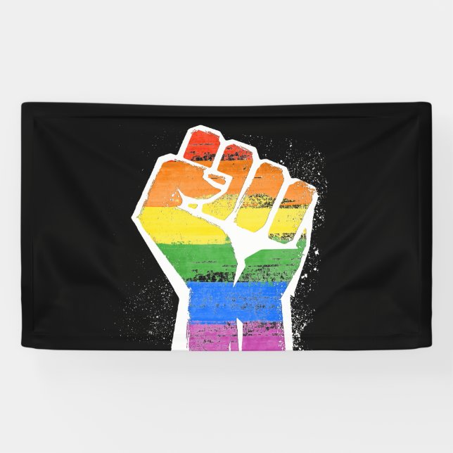 Rainbow Fist Banner (Horizontal)