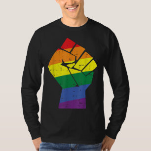 Rainbow Fist Gay Pride Equality Rights Protest LGB T-Shirt