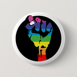 rainbow fist of fury 2 inch round button