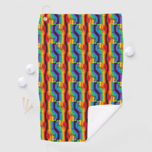 Rainbow Fist Pattern Golf Towel