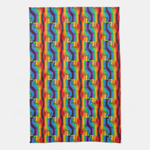 Rainbow Fist Pattern Kitchen Towel