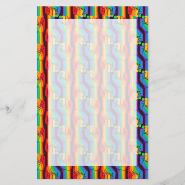 Rainbow Fist Pattern Stationery (Front)